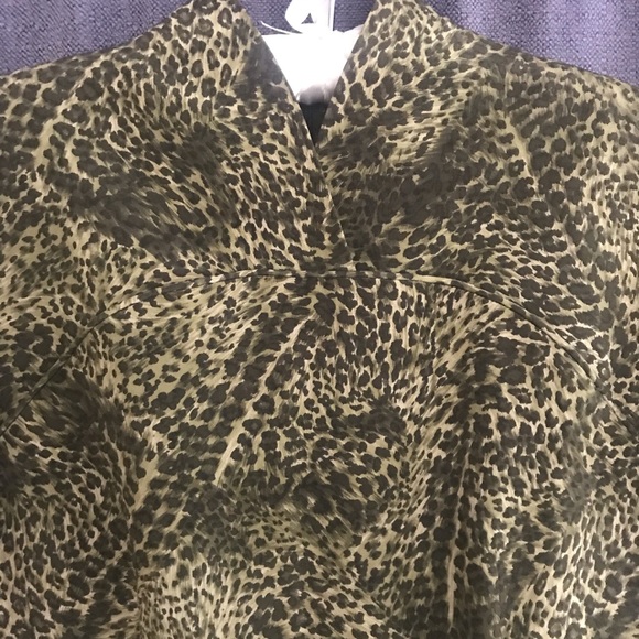 Olive Leopard Print Dana Buchman Dress - Picture 2 of 6